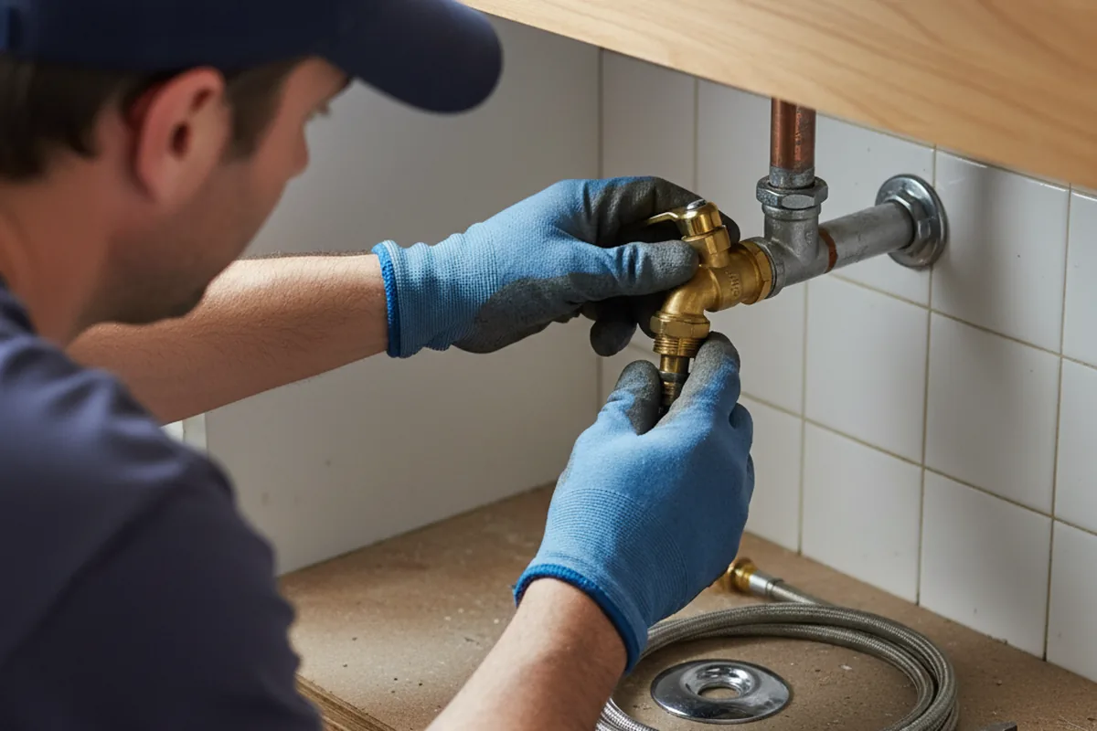 Shutoff valve and fitting work during Emergency Plumbing in Orviston